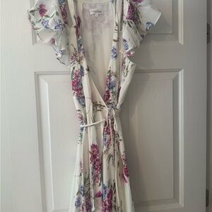 Privacy Please White Ruffled Wrap Sundress